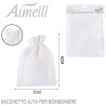 Aimeili 48 SACCHETTI JUTA BIANCHI BOMBONIERE CONFETTI COMPLEANNI MA...
