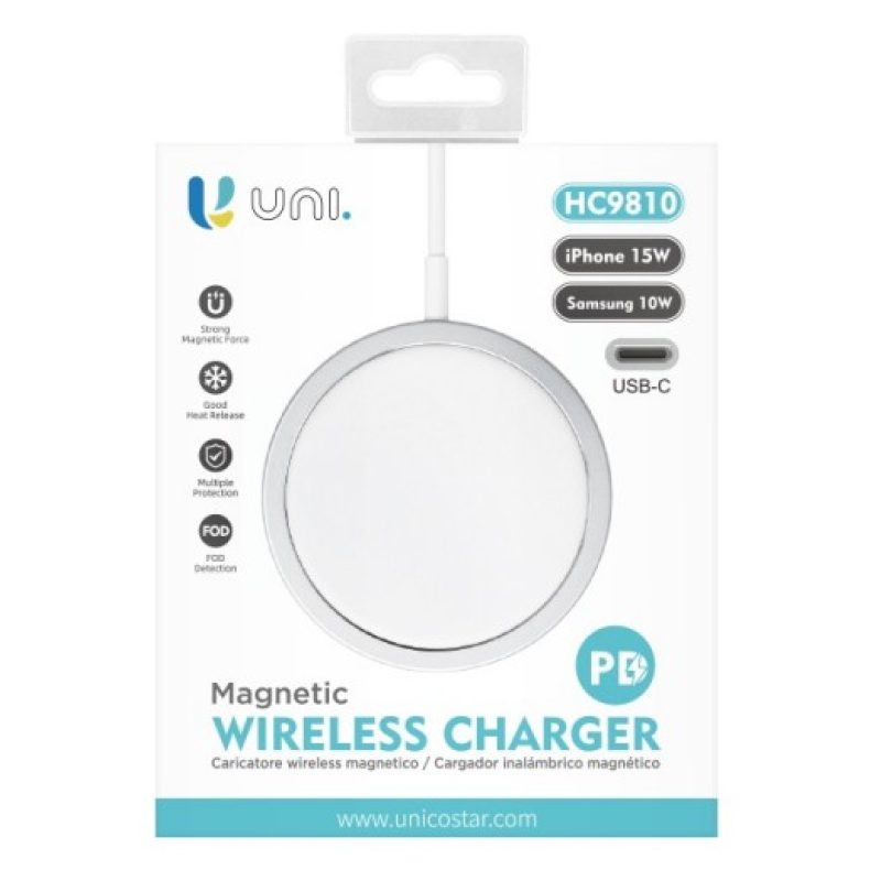 Unico Caricabatterie magnetico QI wireless Magsafe caricatore unive...