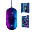 Mouse da gioco USB cablato per GAMING RGB illuminato LED 6400DPI 7 tasti ottico