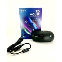 Mouse da gioco USB cablato per GAMING RGB illuminato LED 6400DPI 7 tasti ottico
