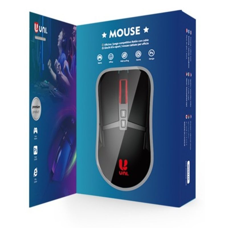 Unico Mouse da gioco USB cablato per GAMING RGB illuminato LED 6400...