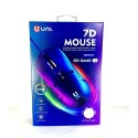 Mouse da gioco USB cablato per GAMING RGB illuminato LED 6400DPI 7 tasti ottico
