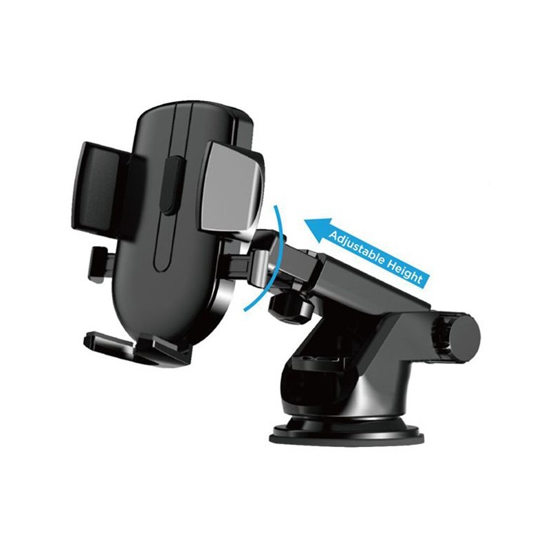 Supporto auto universale ventosa per smartphone 360° regolabile cruscotto nero