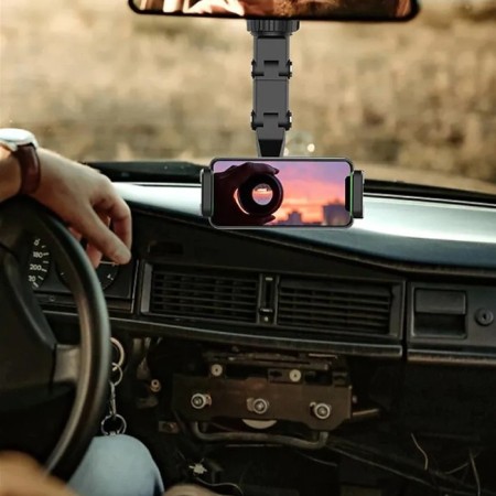 Supporto da auto specchietto retrovisore 360°  regolabile smartphone navigatore
