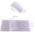 Tastiera wireless mouse senza fili ricevitore USB batterie copertura silicone