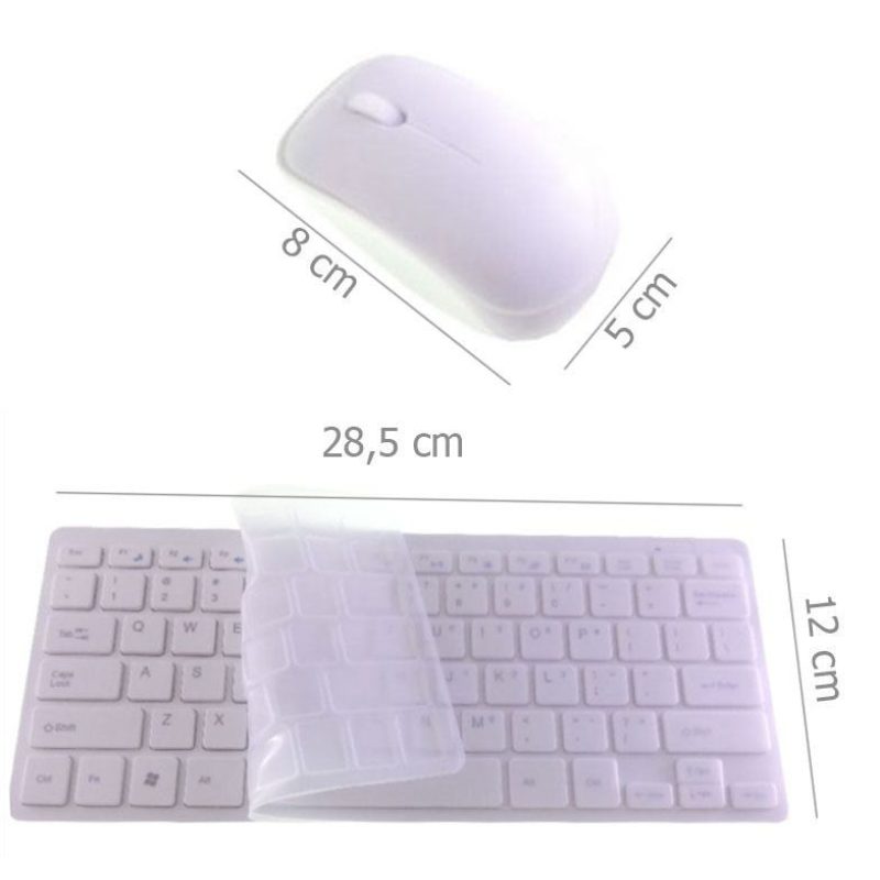 Tastiera wireless mouse senza fili ricevitore USB batterie copertura silicone