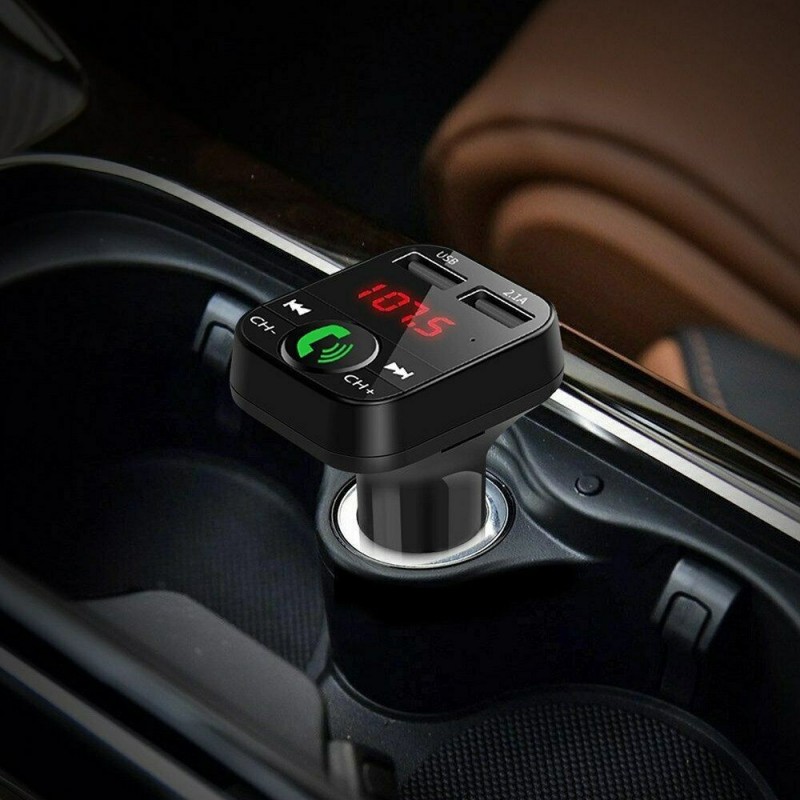 Unico Caricatore auto Trasmettitore FM Bluetooth Lettore MP3 vivavo...