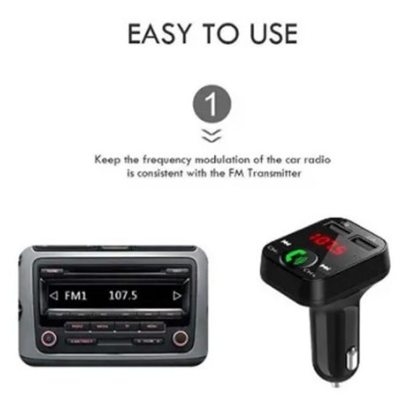 Unico Caricatore auto Trasmettitore FM Bluetooth Lettore MP3 vivavo...