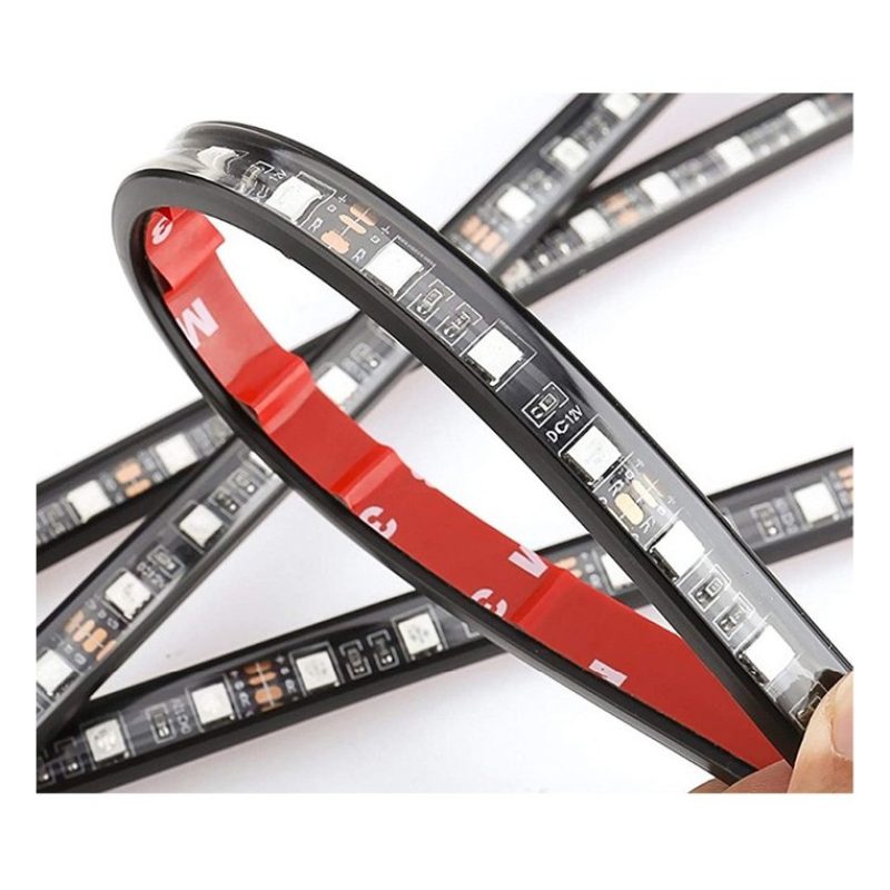 Andowl Striscia LED interni auto rgb 4 strip luminose adesive 72 le...