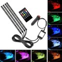 Striscia LED interni auto rgb 4 strip luminose adesive 72 led impermeabile tuning
