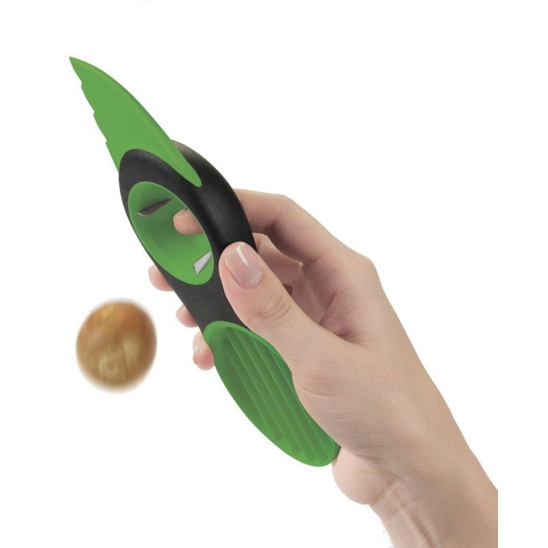 Taglia affetta avocado snocciola 3 in 1 affettatore verde lama scovolino