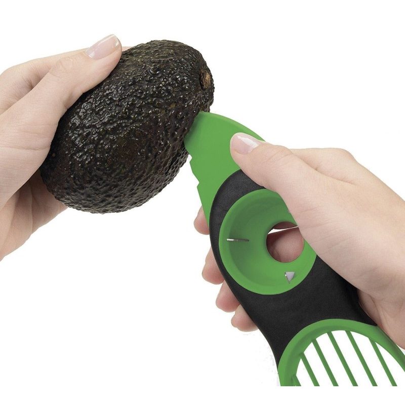 Taglia affetta avocado snocciola 3 in 1 affettatore verde lama scovolino