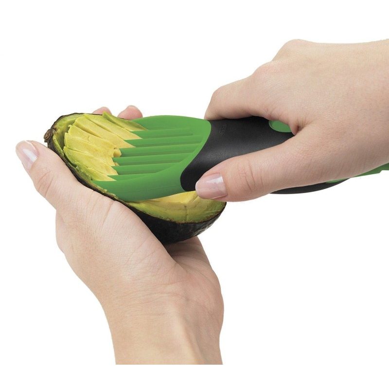 Taglia affetta avocado snocciola 3 in 1 affettatore verde lama scovolino