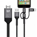 Cavo HDTV adattatore video 3in1 TYPE-C LIGHTNING MICRO USB a HDM IOS e ANDROID