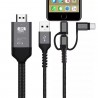Hongu Cavo HDTV adattatore video 3in1 TYPE-C LIGHTNING MICRO USB a ...