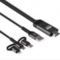 Cavo HDTV adattatore video 3in1 TYPE-C LIGHTNING MICRO USB a HDM IOS e ANDROID