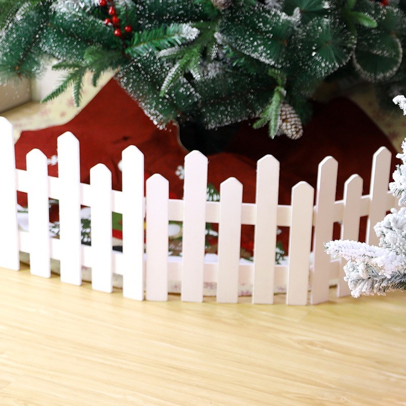 Hongu Staccionata In Legno Bianco per Albero Natale Recinto 30x120c...