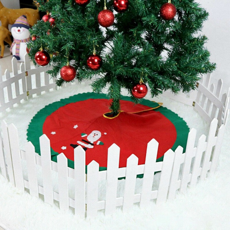 Hongu Staccionata In Legno Bianco per Albero Natale Recinto 30x120c...
