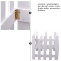Staccionata In Legno Bianco per Albero Natale Recinto 40x160cm giardino piante
