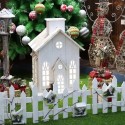 Staccionata In Legno Bianco per Albero Natale Recinto 40x160cm giardino piante