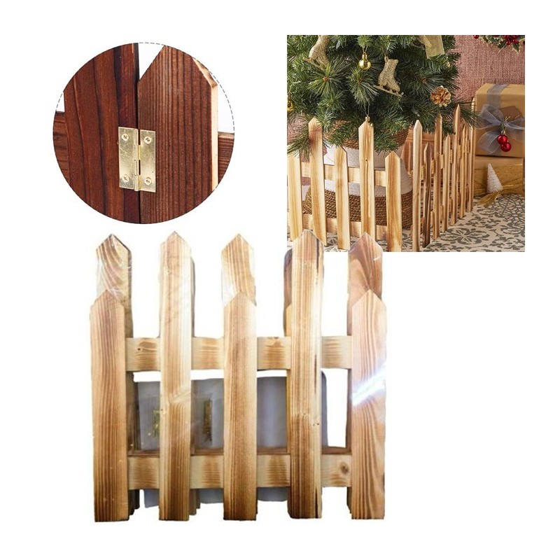 Staccionata In Legno per Albero Natale Recinto 30x120cm giardino piante steccato