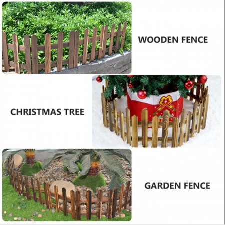 Staccionata In Legno per Albero Natale Recinto 30x120cm giardino piante steccato