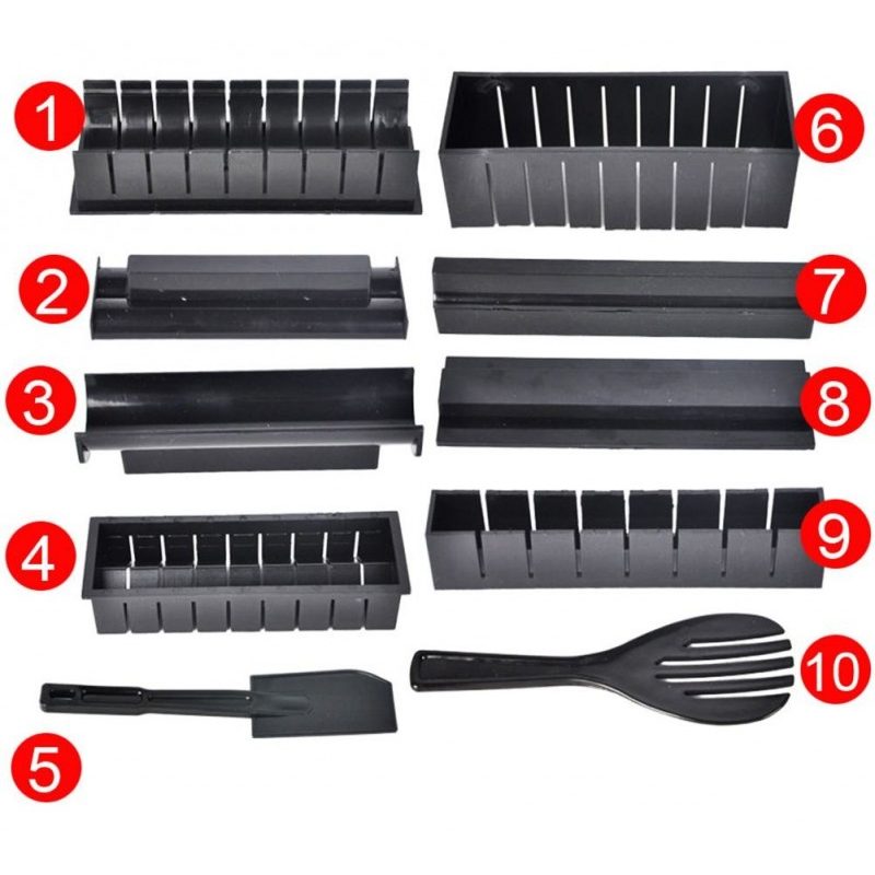 Kit sushi 11 pz onigiri riso pesce forma giappone coltello stampo giapponese