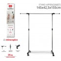 Appendiabiti Attaccapanni stender appendi abiti Regolabile ruote 145x42x155 cm
