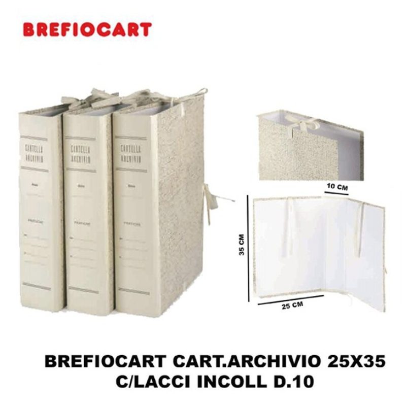 Brefiocart 25 Cartella archivio faldoni con lacci legacci 25x35cm D...