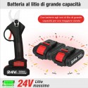 Forbici potatura cesoie a batteria 24V cordless taglio 30mm pota rami valigetta