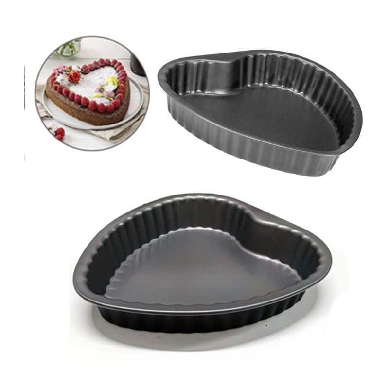 Stampo tortiera forma a cuore 25x25cm per dolci pasticceria antiaderente teglia