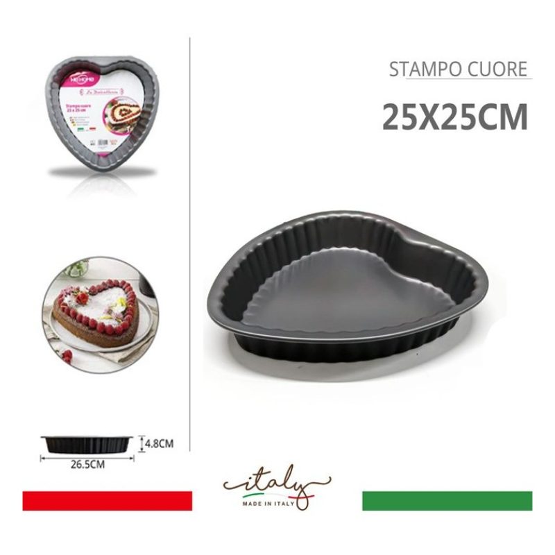 Hongu Stampo tortiera forma a cuore 25x25cm per dolci pasticceria a...