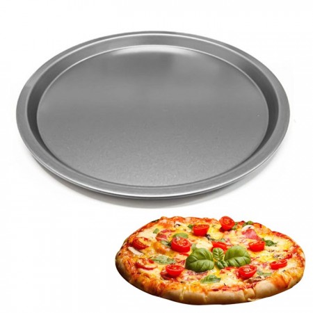 Teglia da forno antiaderente per pizza tonda varie misure tortiera tegame bordo