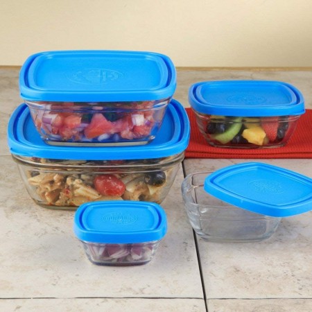 Contenitore in vetro con coperchio alimenti lavoro casa quadrato Duralex cucina
