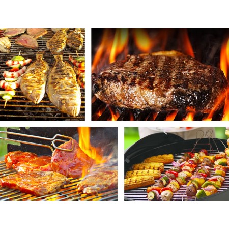 Doppia griglia barbecue Graticola Leggera doppia in ferro camino barbecue manici