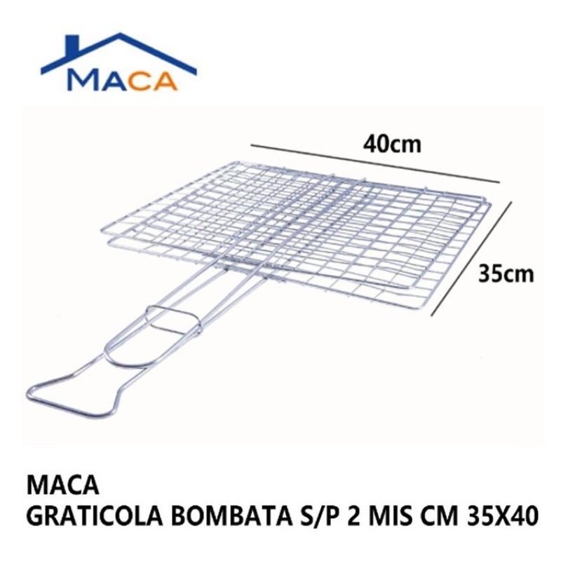 Maca Doppia griglia barbecue Graticola Leggera doppia in ferro cami...