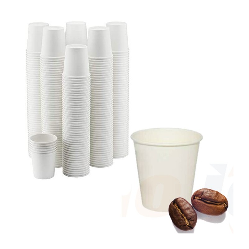 200 pz Bicchieri da caffè in carta 90ml bianchi bicchierini bevande calde acqua