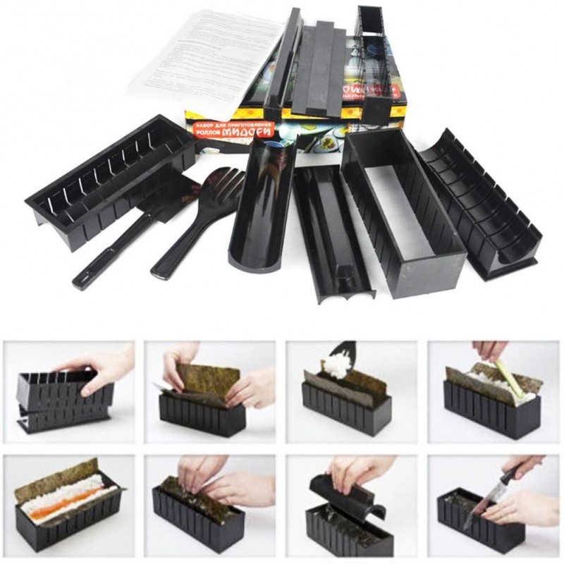 Kit sushi 11 pz onigiri riso pesce forma giappone coltello stampo giapponese
