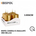 SET 12 CANDELE ORO CANDELA LUMINI  IN VERA CERA DECORAZIONE NATALIZIE 3,8 x 6 cm