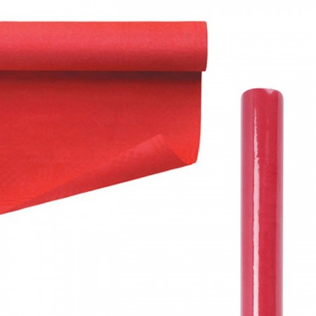 Tovaglia in carta rossa di natale plastificata rettangolare feste 7x1,18m Tavolo