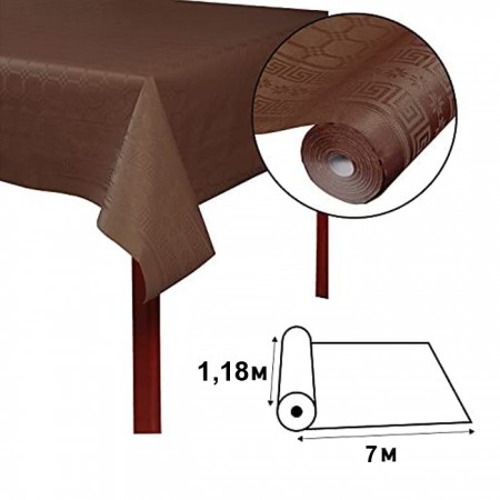 Tovaglia in carta cioccolato damascata natale feste 7x1,18m copritavola cucina
