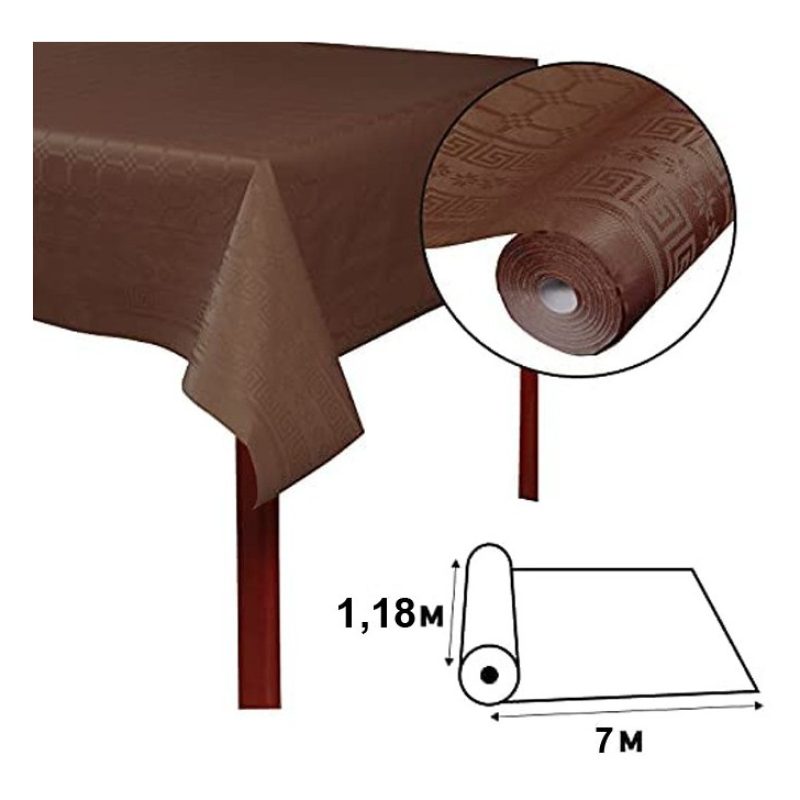 Le Nappage Tovaglia in carta cioccolato damascata natale feste 7x1,...