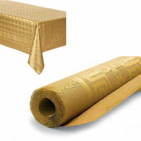 Rotolo Tovaglia in carta color oro damascata natale feste 5x1,18m copritavola