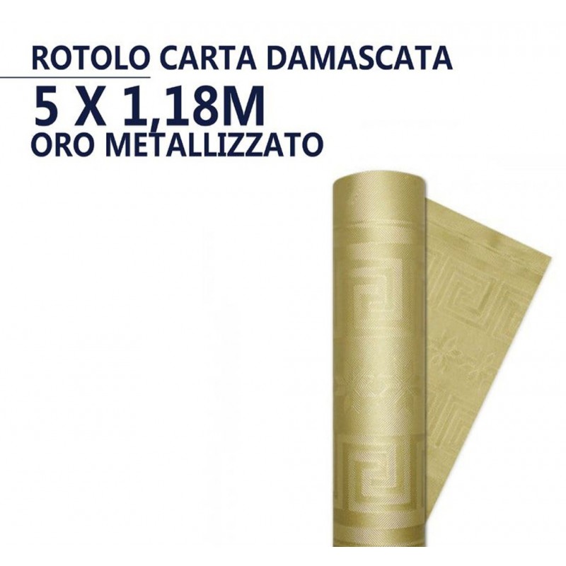 Hongu Rotolo Tovaglia in carta color oro damascata natale feste 5x1...
