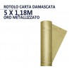 Hongu Rotolo Tovaglia in carta color oro damascata natale feste 5x1...
