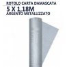 Hongu Rotolo Tovaglia in carta damascata argento natale feste 5x1,1...