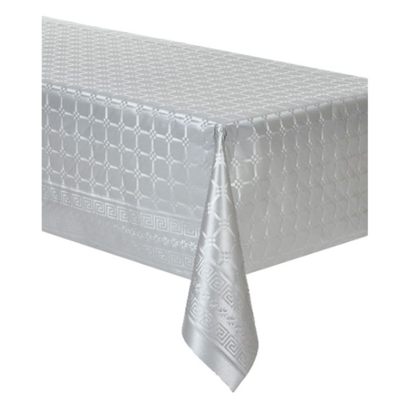 Hongu Rotolo Tovaglia in carta damascata argento natale feste 5x1,1...
