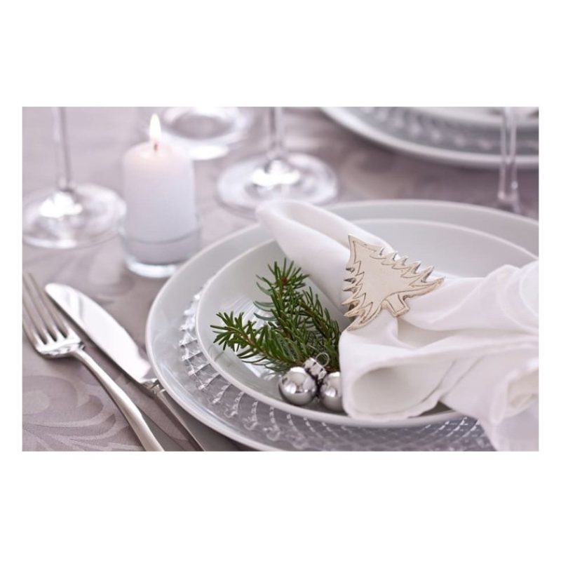 Hongu Rotolo Tovaglia in carta damascata argento natale feste 5x1,1...