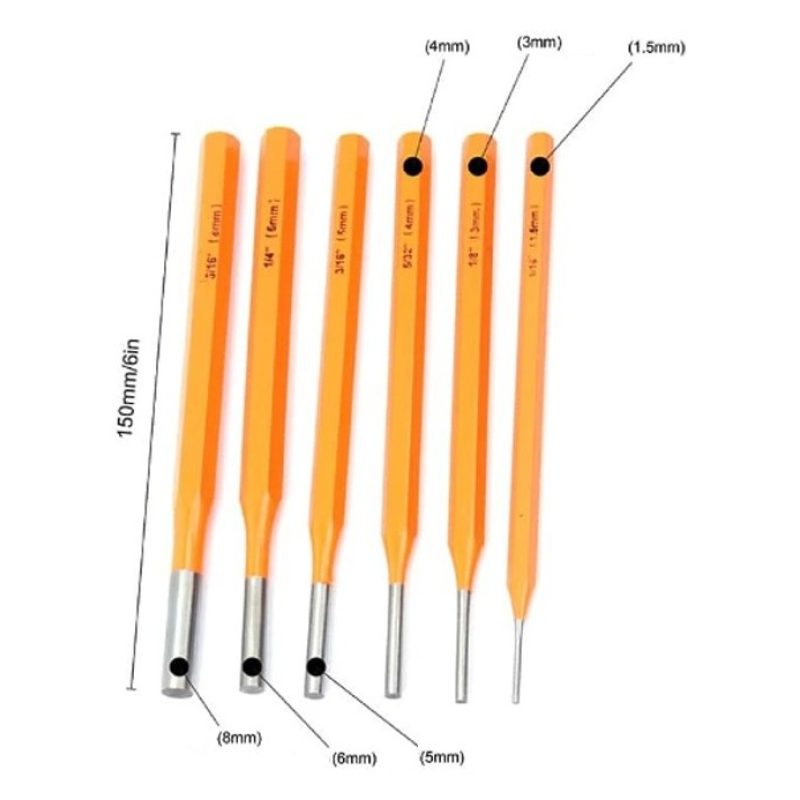 Hongu Set 6 Cacciaspine scalpelli punteruoli punzoni 1,5-8MM acciai...
