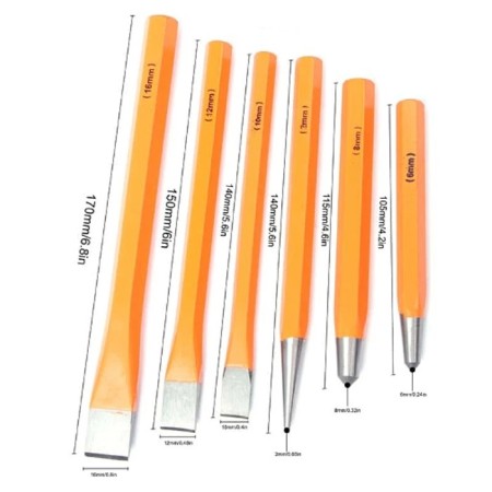 Set Cacciaspine scalpelli piatti punteruoli punzoni cono in acciaio CRV bulini